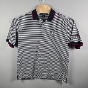 Vtg 2003 Olympia Fields US Open USGA Golf Polo Striped Shirt Men Size Med